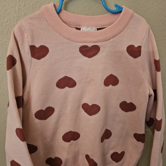 Just Lizzy Pink Heart Sweater with Pink Heart Striped Leggings - Picture 2 of 9